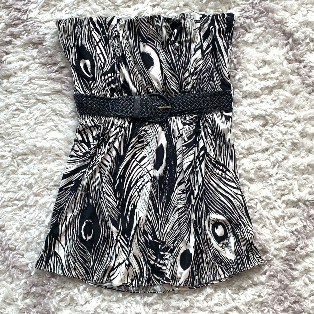 Sky Brand Strapless Top Leather Belt S
